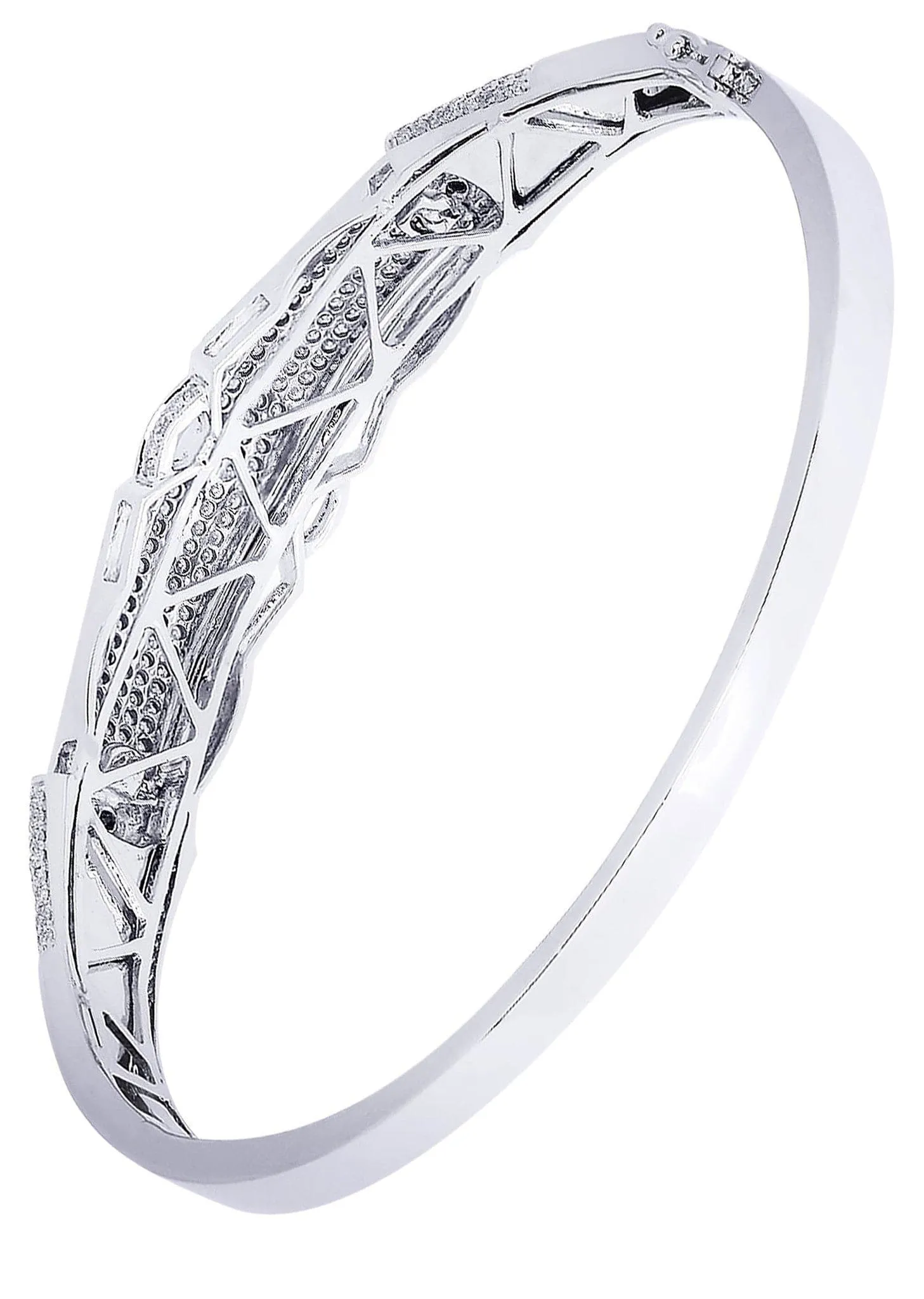 Mens Diamond Bangle White Gold| 1.76 Carats| 26.69 Grams