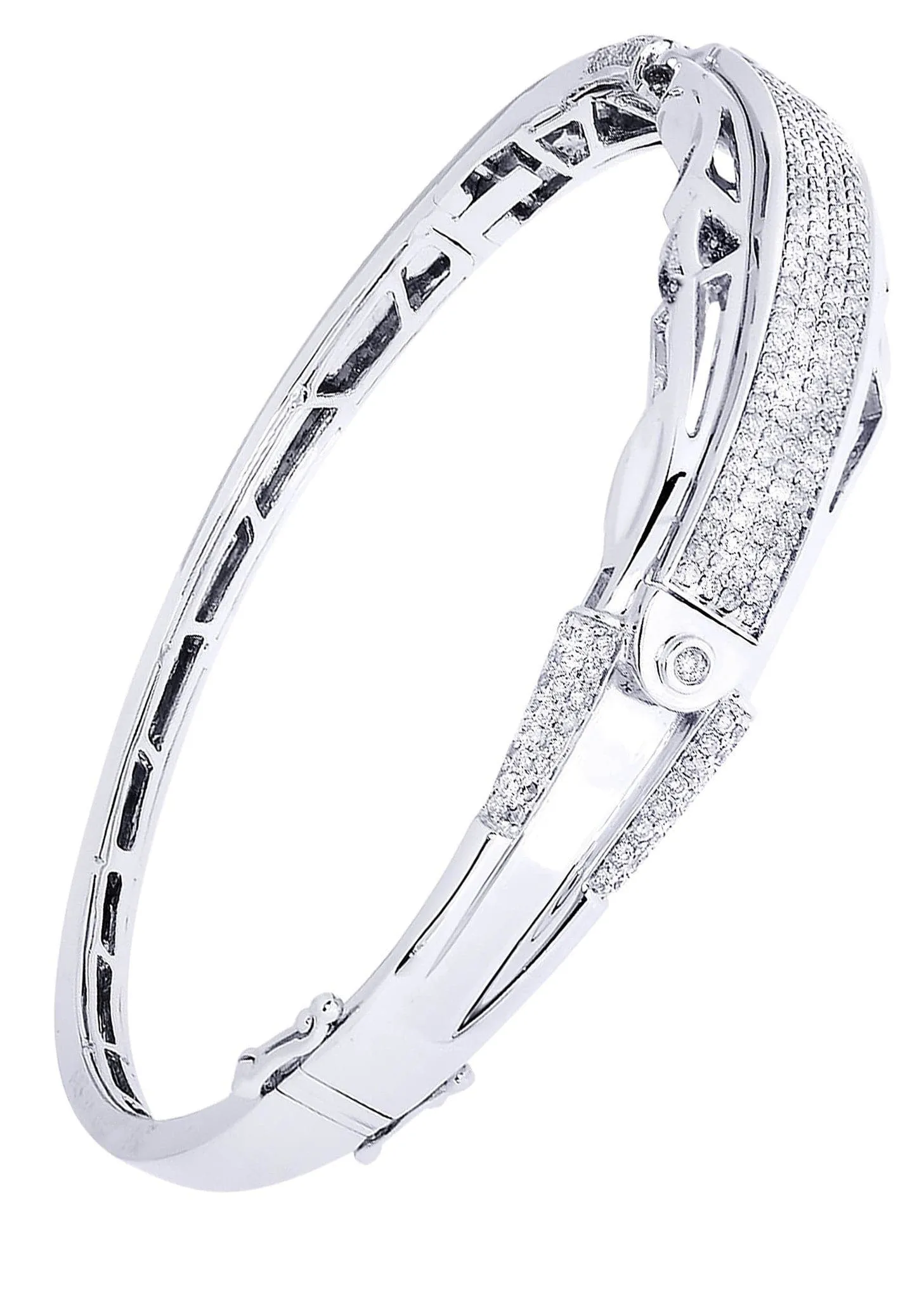 Mens Diamond Bangle White Gold| 1.76 Carats| 26.69 Grams