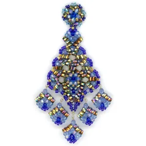 Miguel Ases  Blue Chandelier 5 Drop   Earring -Fall 2022