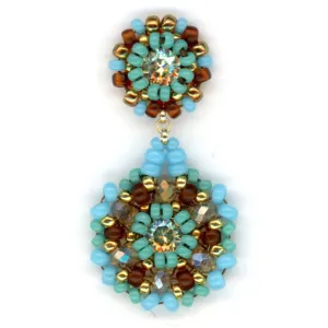 MIGUEL ASES TURQUOISE MINI ROUND EARRINGS