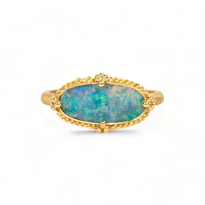 Misty Boulder Opal Ring