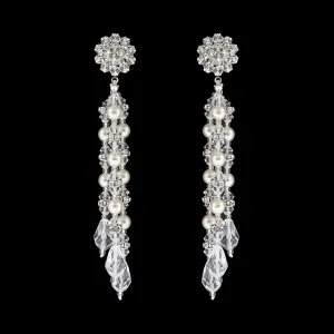 Multi-Drop Pearl & Crystal Earrings