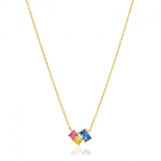 Multicoloured Zirconia Ivrea Tre Necklace SJ-N12306-XCZ-YG