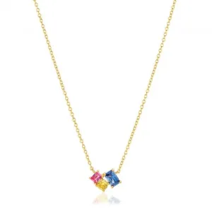 Multicoloured Zirconia Ivrea Tre Necklace SJ-N12306-XCZ-YG