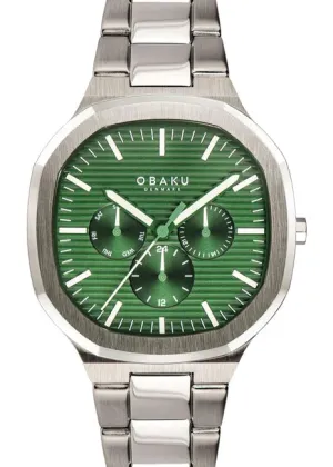 OBAKU ILD-JADE OCTAGONAL CASE STAINLESS STEEL GREEN DIAL V275GMCESC