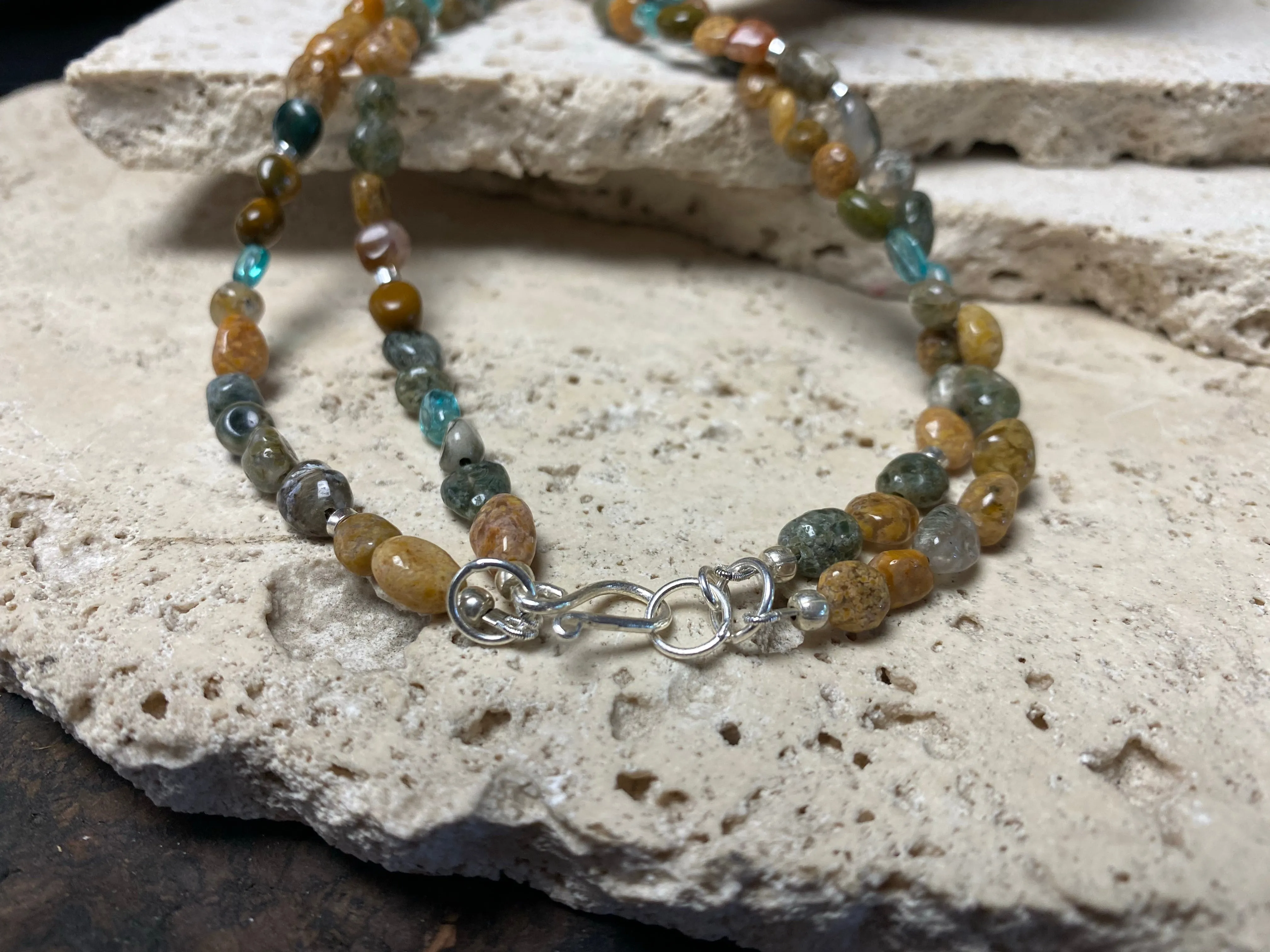 Ocean Jasper And Apatite Necklace