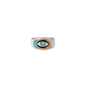 OPAL INLAY BLUE MOON   EYE RING