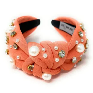 Orange Jeweled Knotted Headband