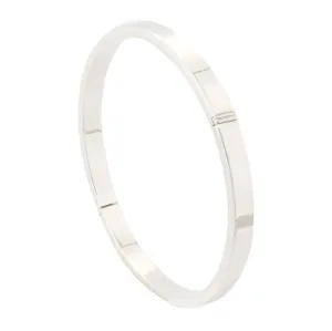 Personalised 5mm Sterling Silver Square Cut Bangle