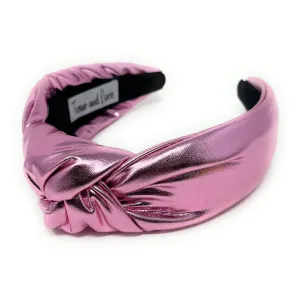 Pink Metallic Knotted Headband