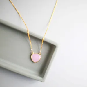 Pink Rose Quartz Pendant Necklace