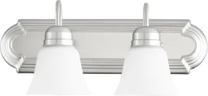 Quorum 5094-2-65 Vanity - Satin Nickel W/ Satin Opal