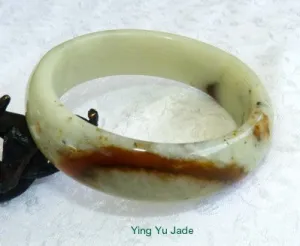 "Flowing Earth" Chinese "River Jade" Bangle Bracelet 59mm (NJ2527)