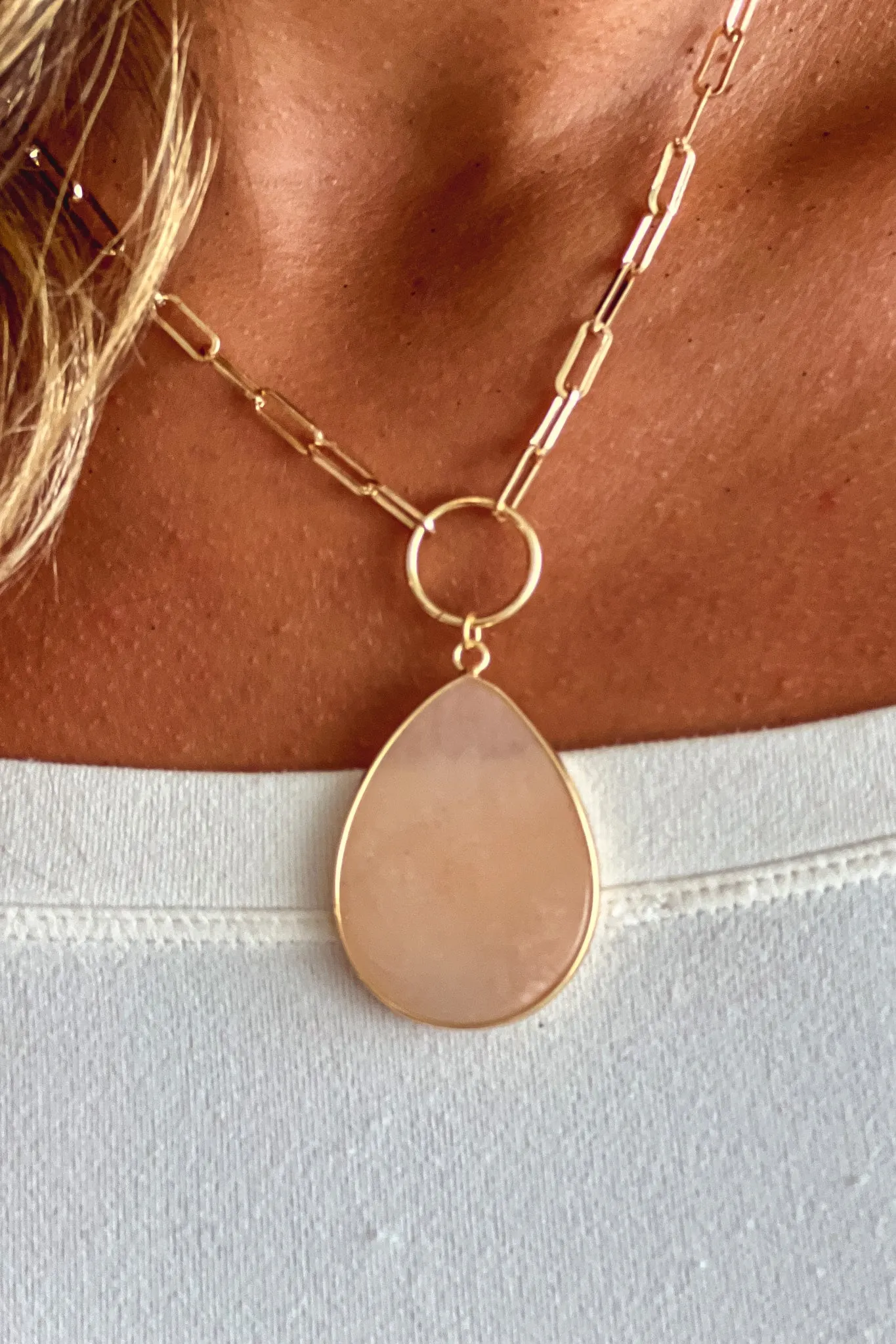 Rose Quartz Pendant Necklace