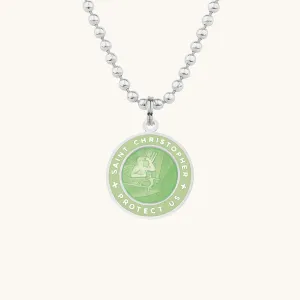 Saint Christopher Medium Medal - Emerald/Cactus