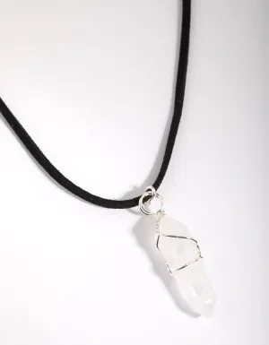 Silver Clear Quartz Shard Necklace