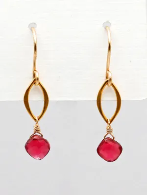 Susan Rifkin Garnet Drop Earrings | 14k Gold Filled