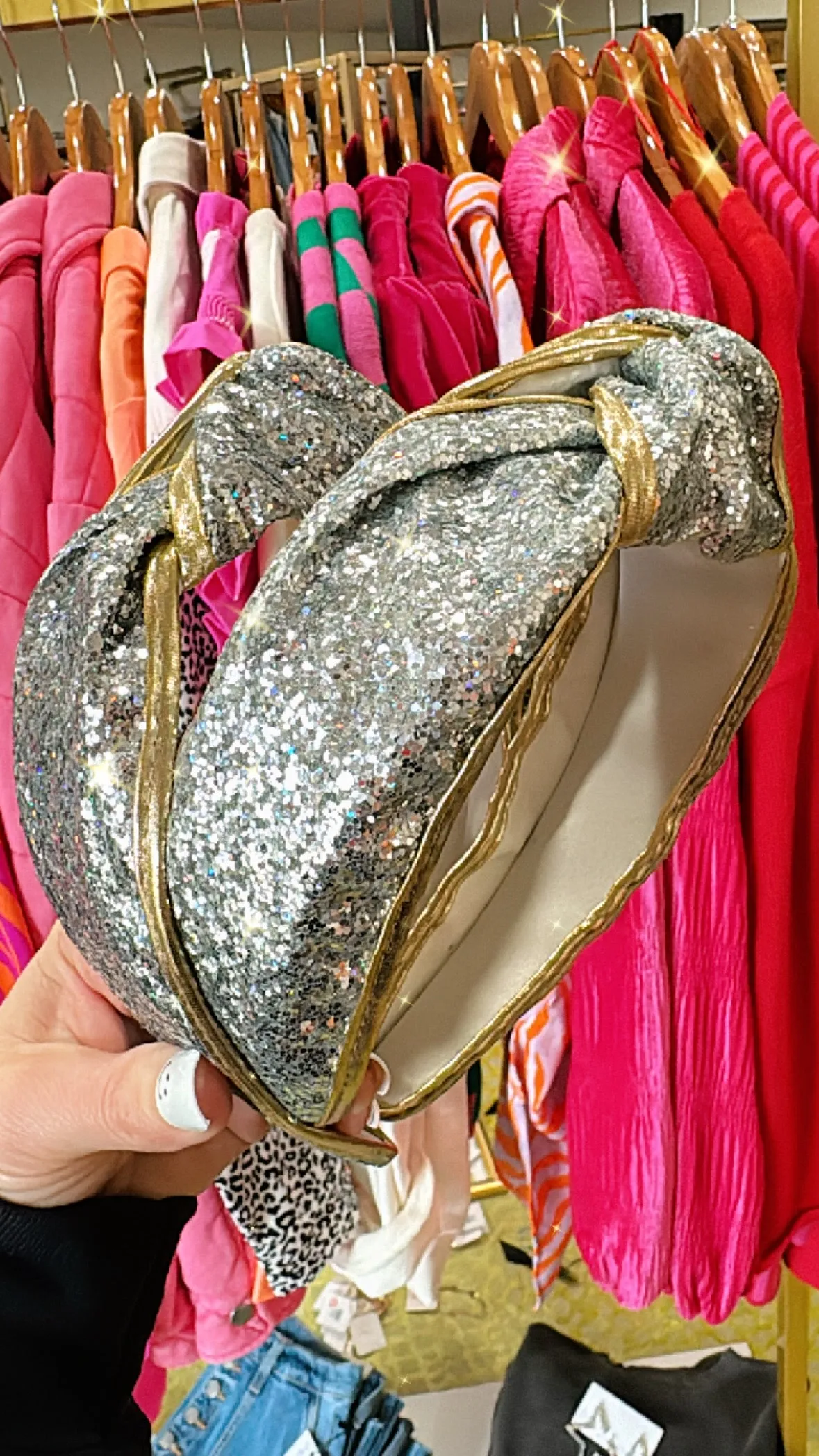 The Everything Glitter Knot Headband in Silver