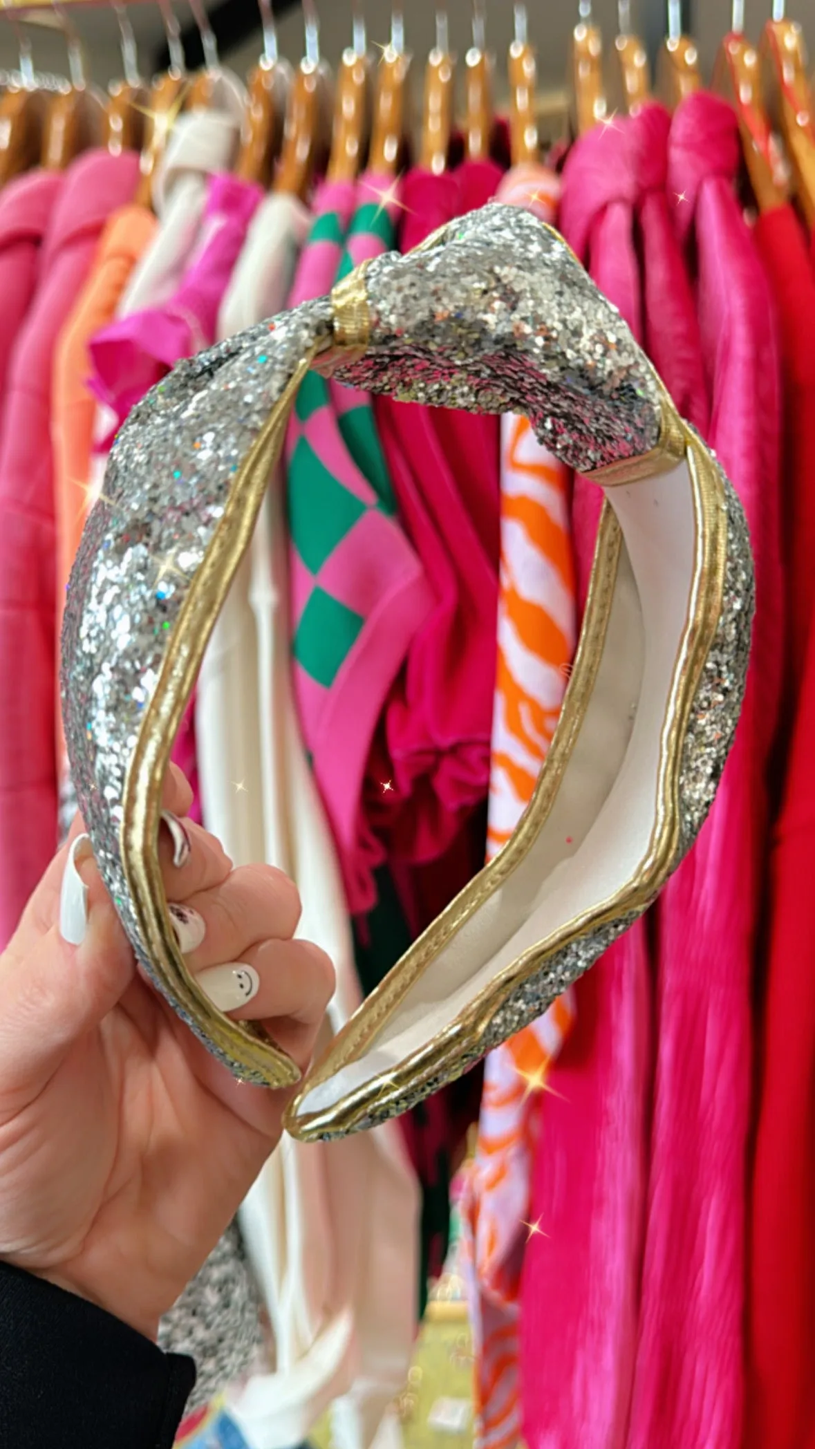 The Everything Glitter Knot Headband in Silver