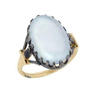 Victorian 14k/Sterling Silver Moonstone Ring