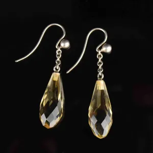 Vintage Art Deco Style Citrine Drop Earrings