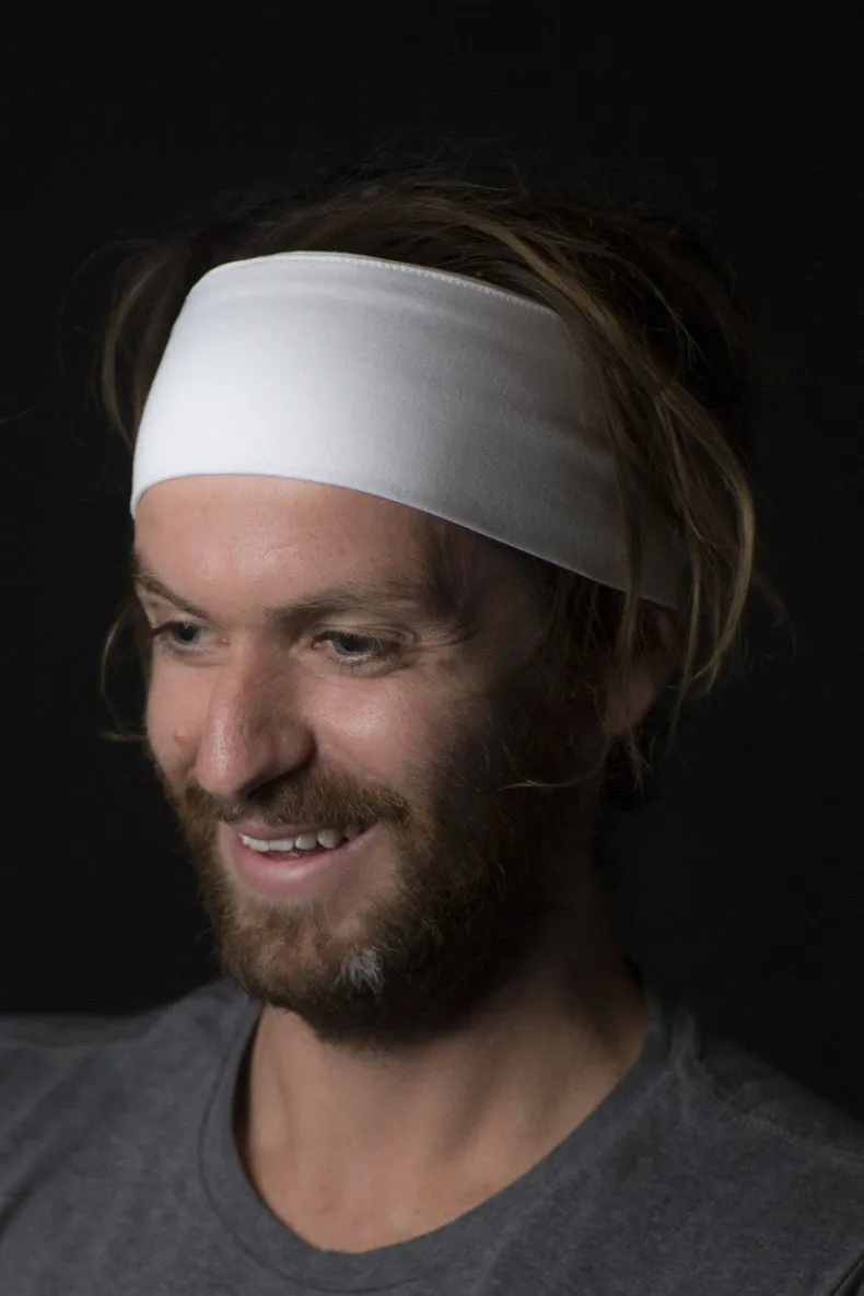 White Cotton Sports Headband